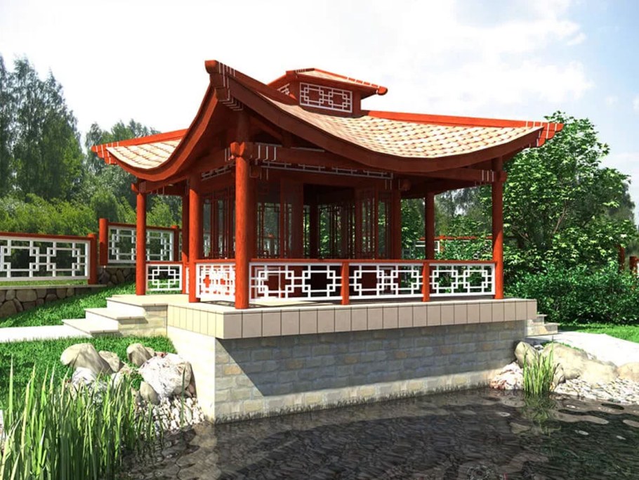 Японский ландшафтный Сакура цветение