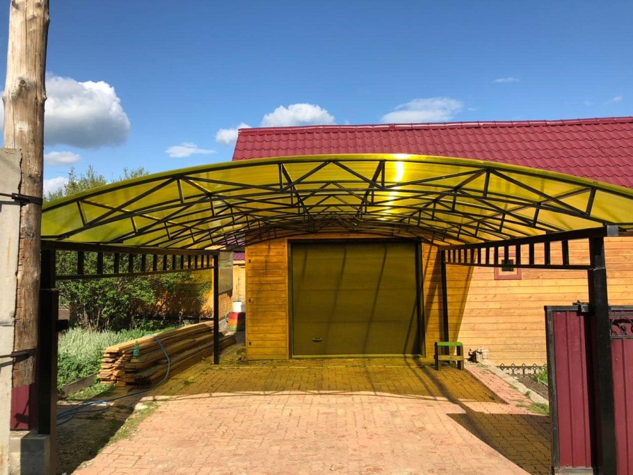 Навес полукруглый из поликарбоната