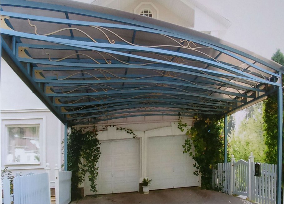 Двухуровневые односкатные навесы