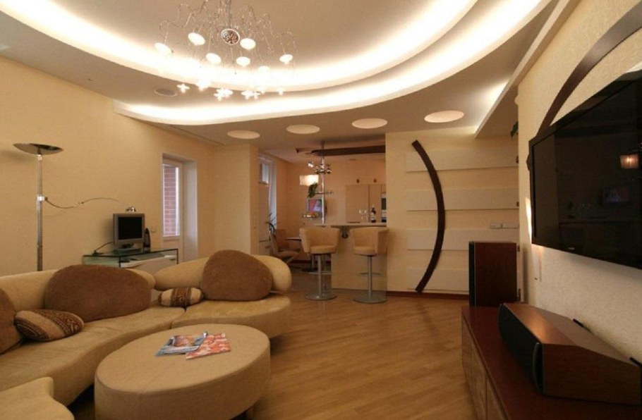 Освещение в интерьере гостиной