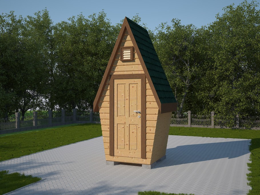 Деревянный туалет на участке