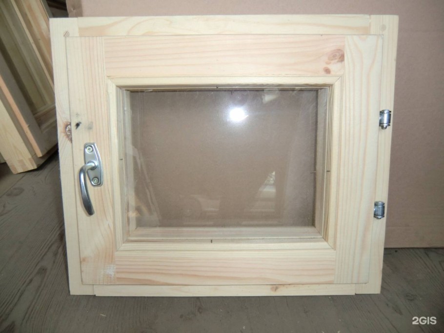 Деревянный стеклопакет для бани