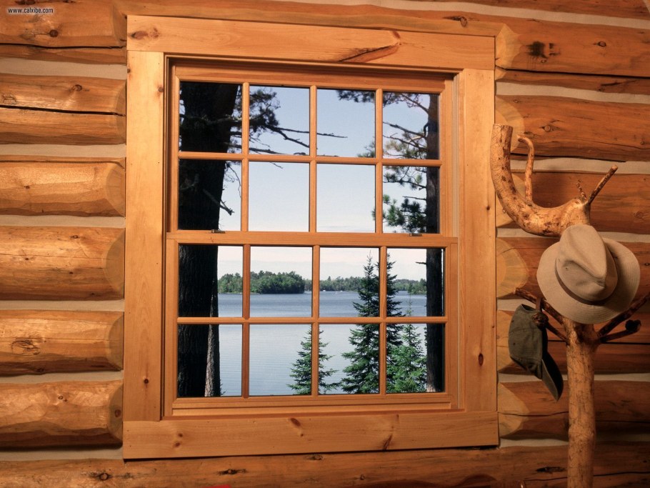 Окна в бане из бревна