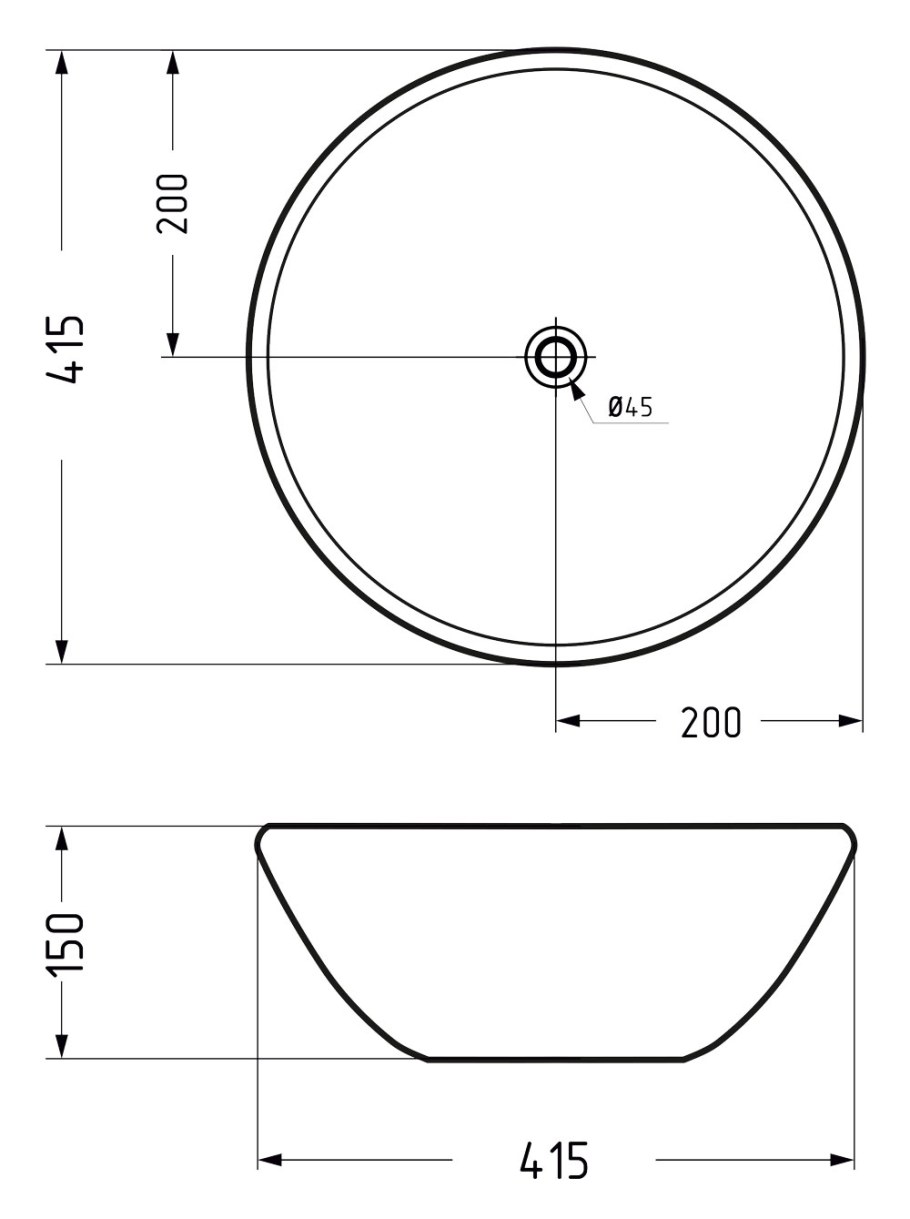 Раковина 41.5 см Sturm glob St-gl314100-NBNCR