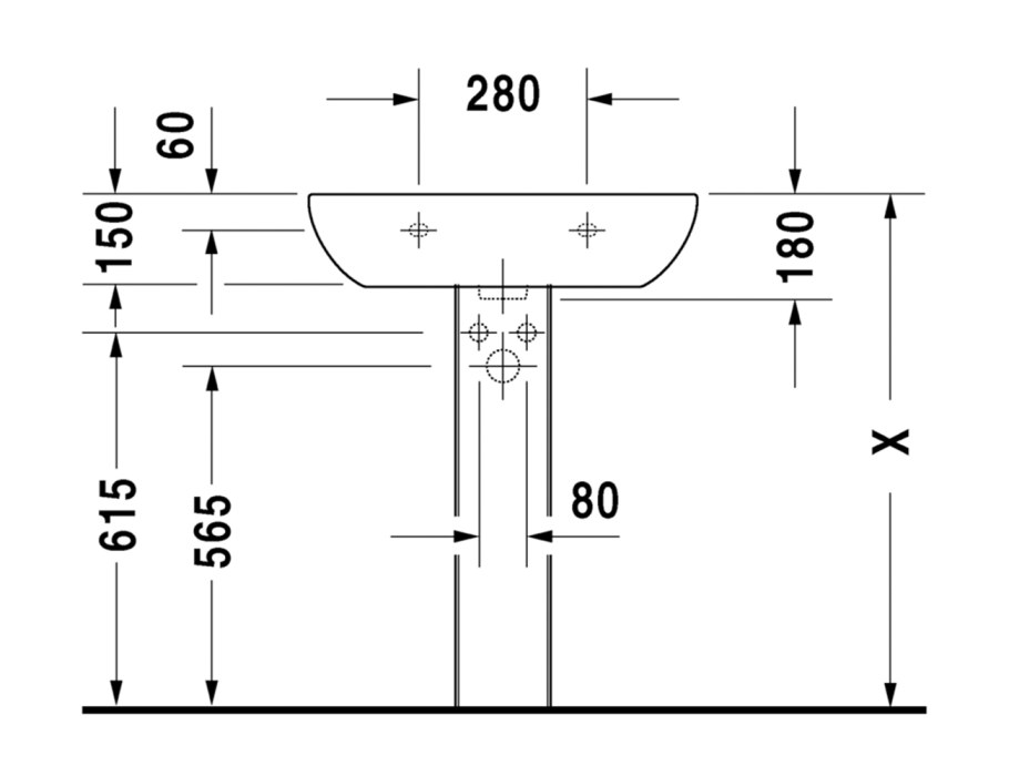 Раковина Duravit d-code 23105500002