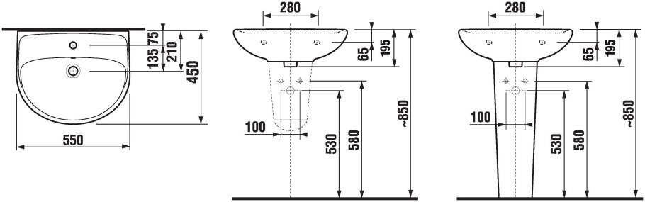 Раковина jika Lyra 60