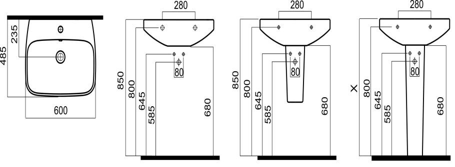 Раковина 60 см am.PM c504321wh