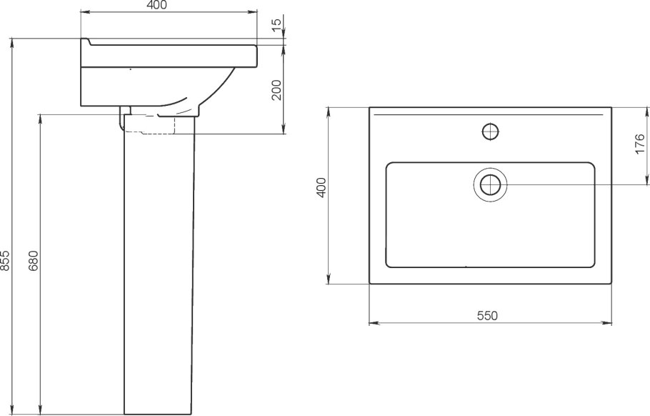 Умывальник Santeri Орион 57см