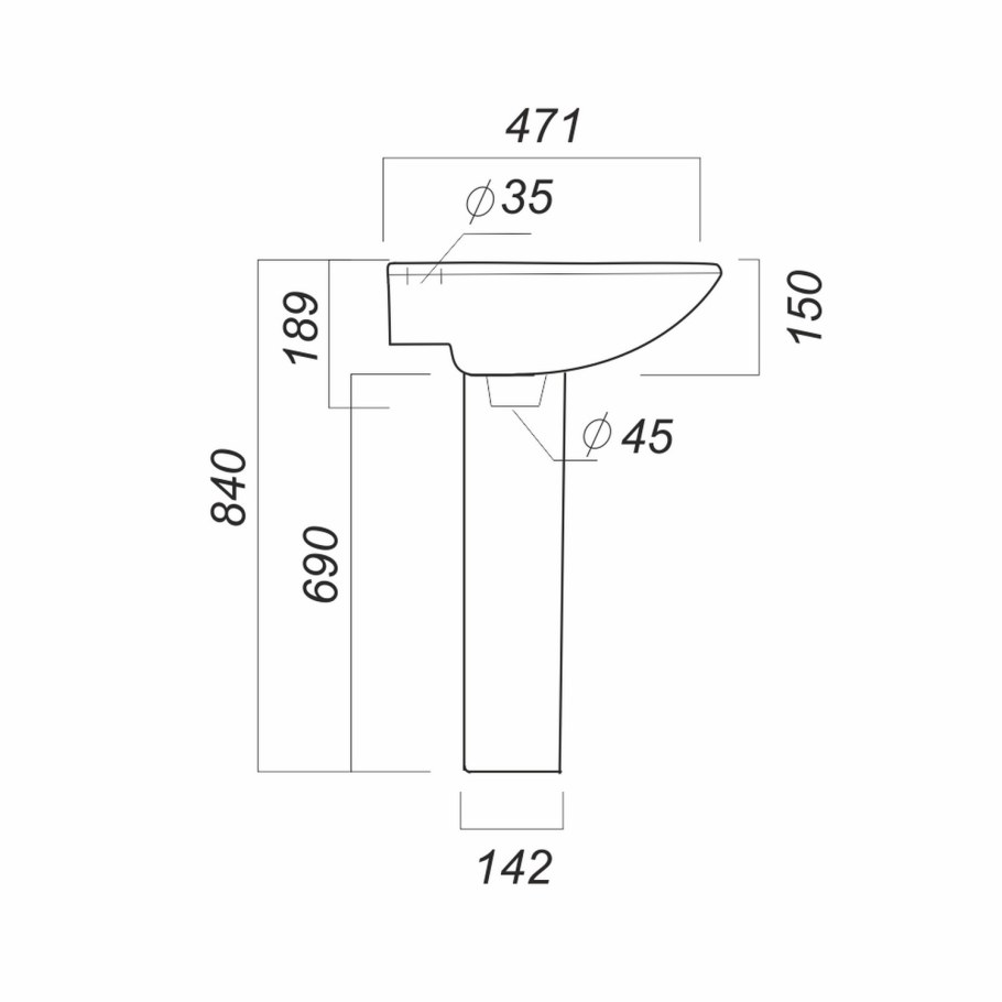 Умывальник Sanita Эталон 55