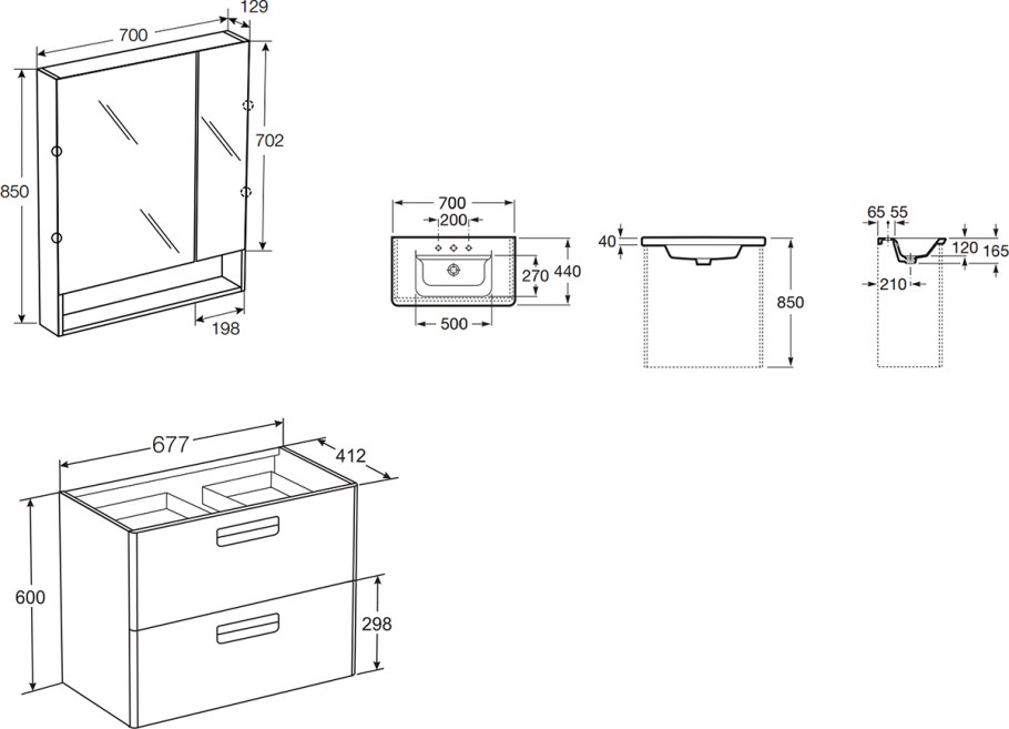 Тумба под раковину Roca gap 70 белая zru9302733