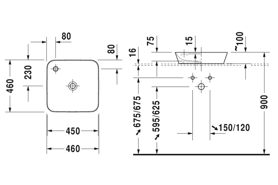 Схема подклюени янакладной раковины