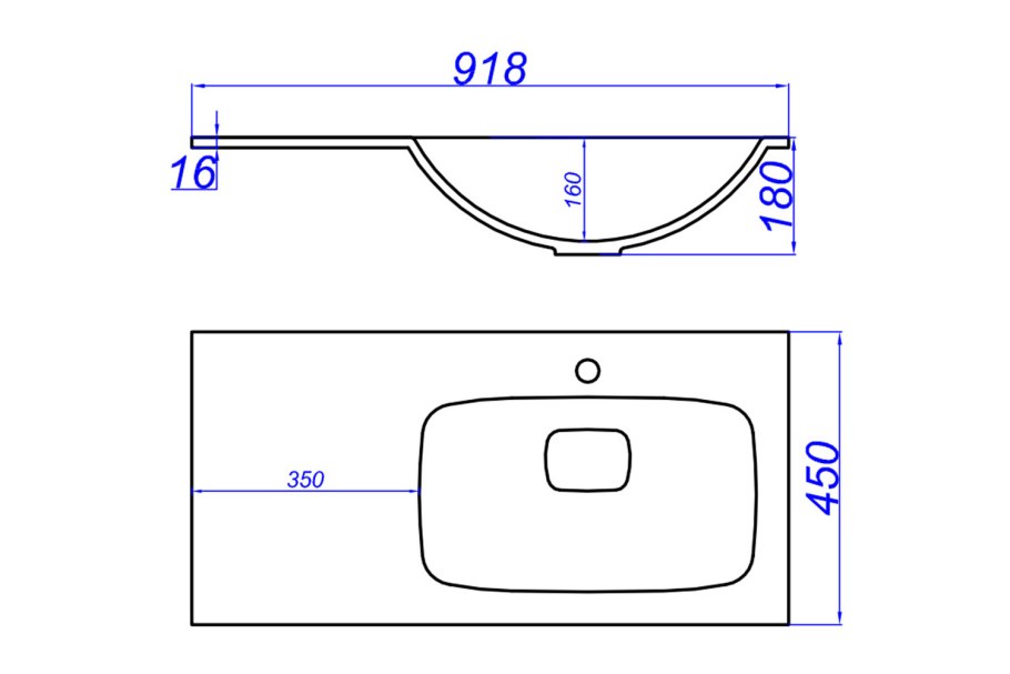 Aqwella умывальник Malaga 90 l
