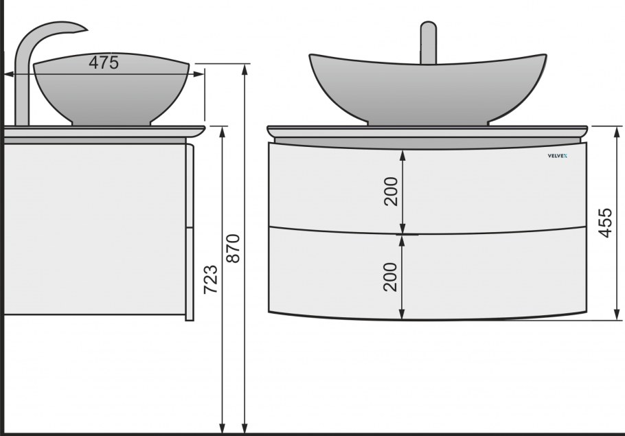 Raval Moon 75 тумба подвесная белая