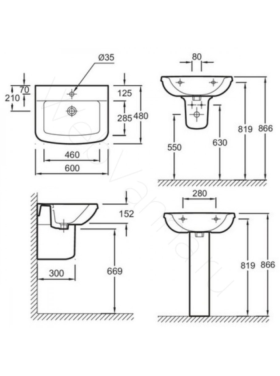 Высота умывальника в ванной от пола стандарт