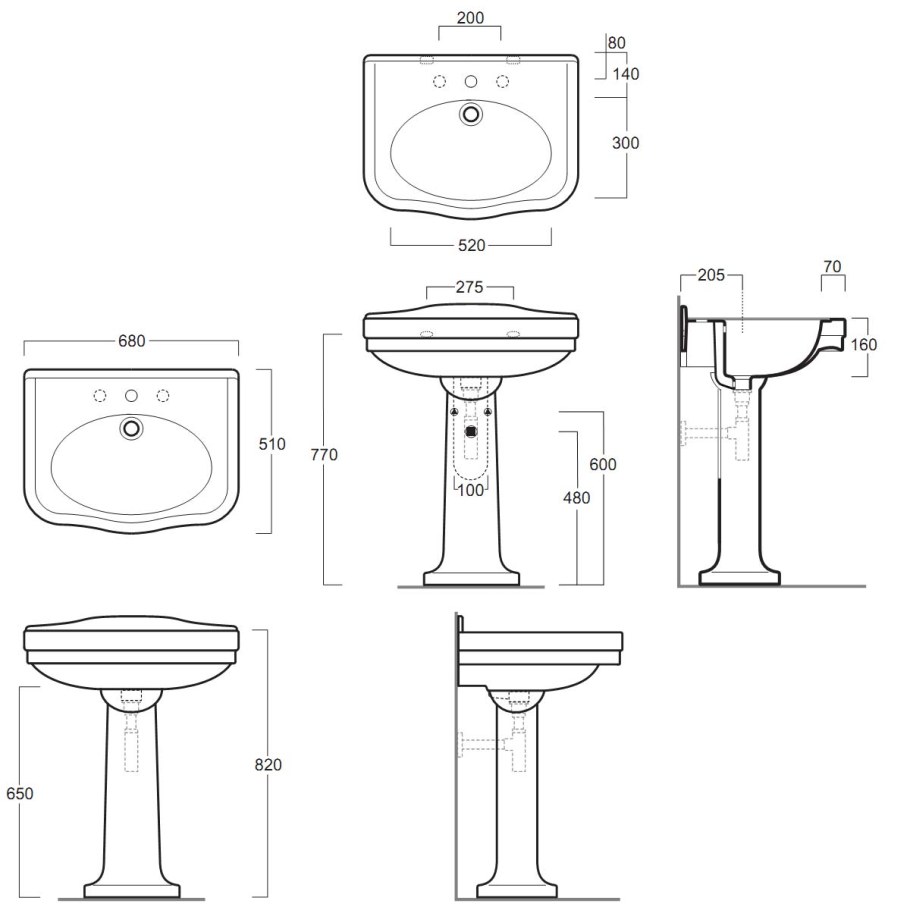 Раковина 68 см Simas Londra lo 924