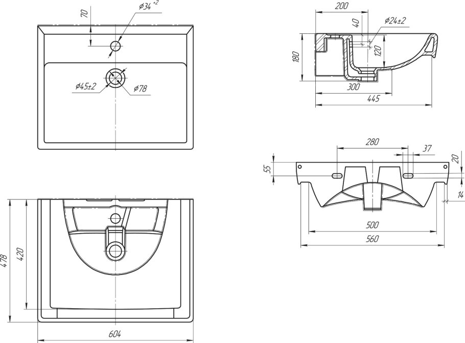 Раковина Dreja q 60 (191638)