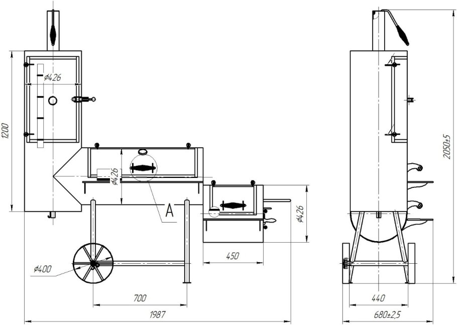 Смокер гриль коптильня схема