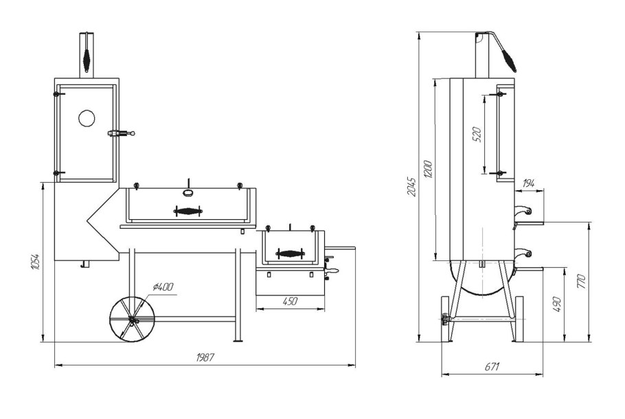 Чертежи смокер коптильня