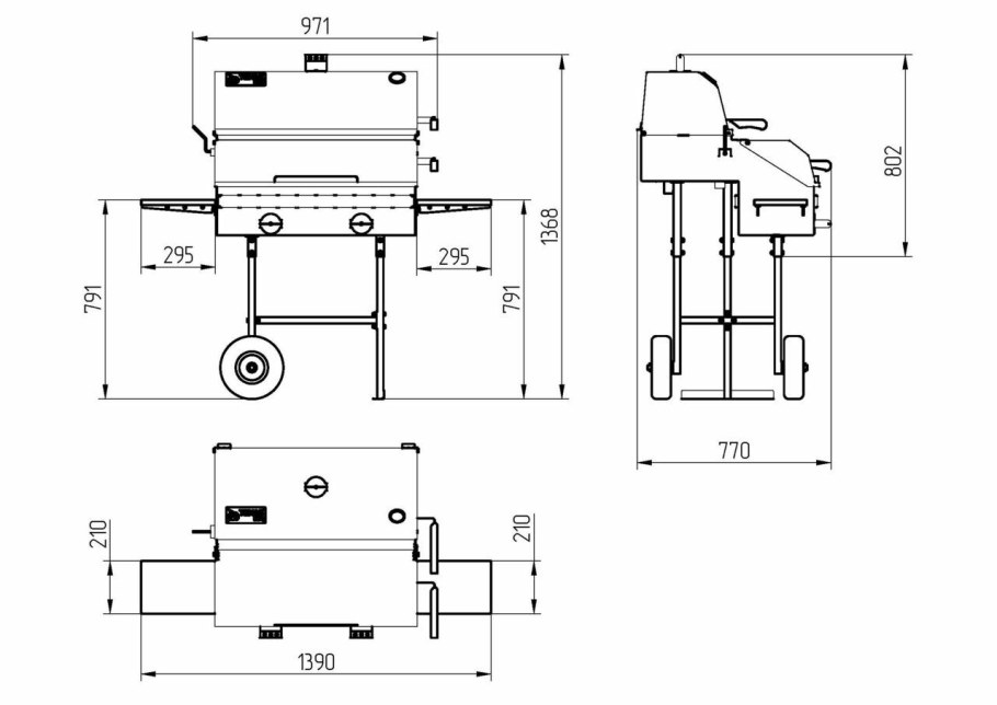 Смокер-гриль 5 в 1 чертеж