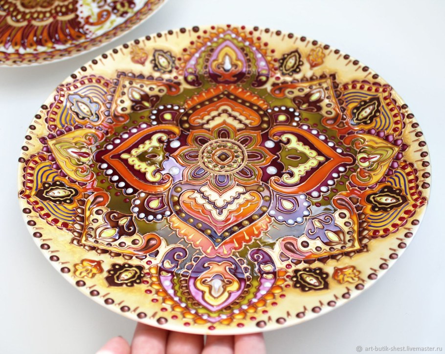 Восточная роспись на посуде