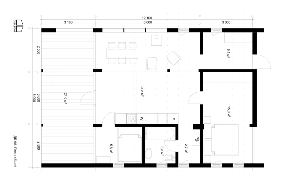 Планировки ДУБЛЬДОМ 12х12
