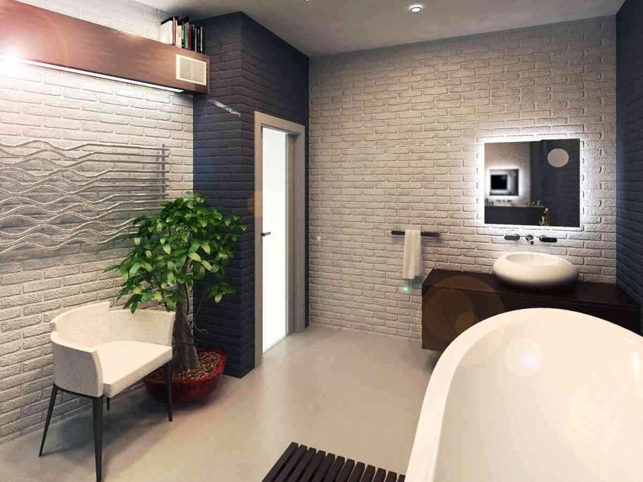 Декоративный кирпич в интерьере