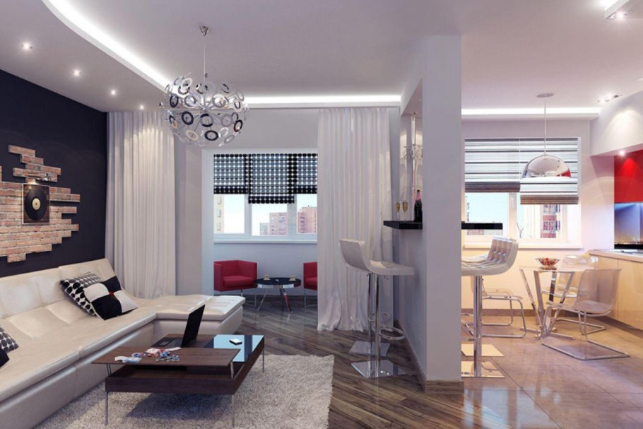 Гостиная студия хрущевка