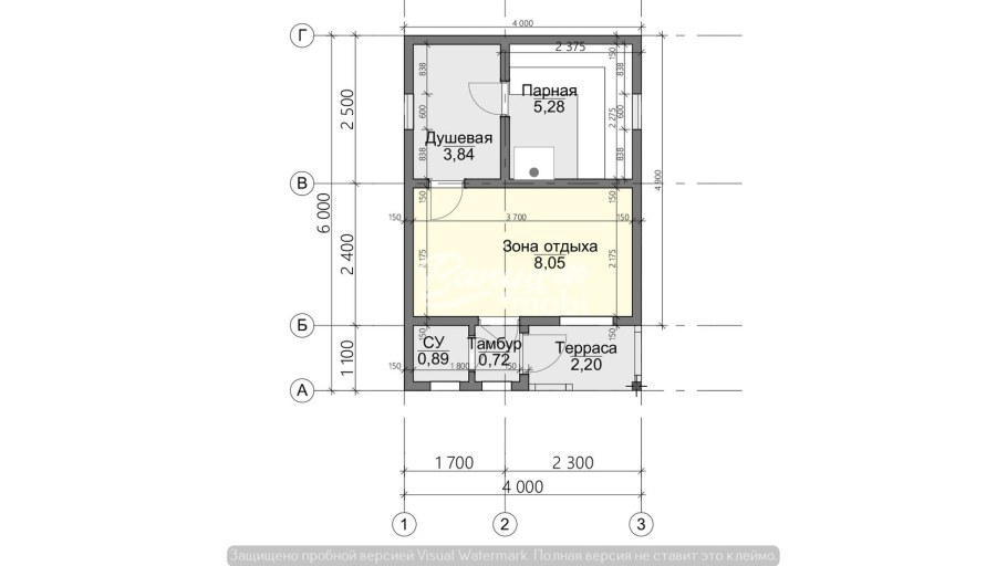 Чертежи каркасной бани 6х4