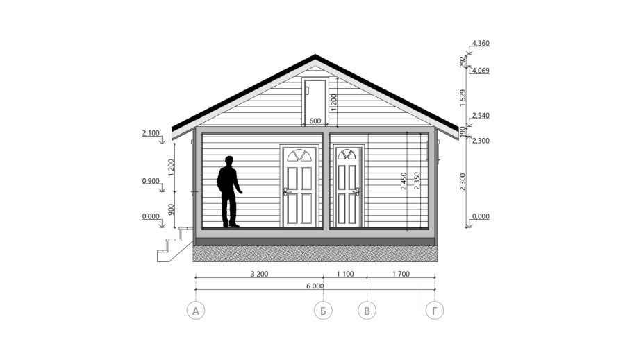 Проект каркасной бани в автокаде