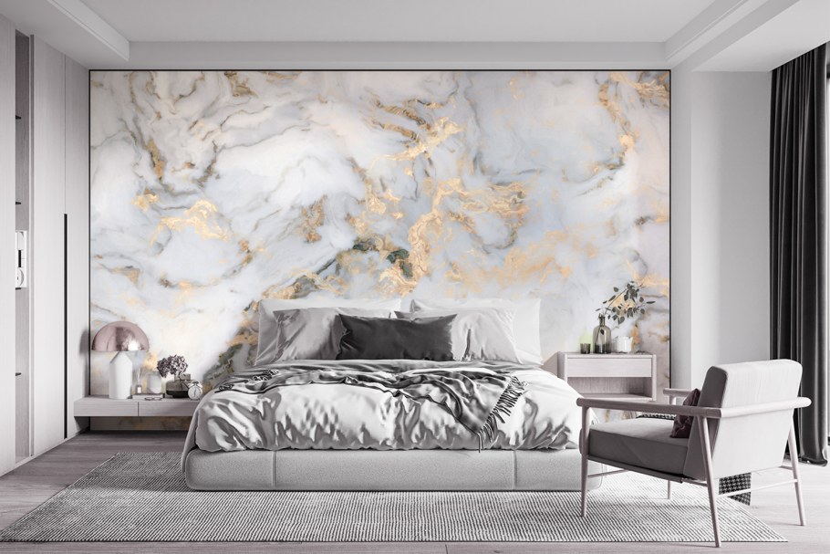 Мраморные обои в интерьере