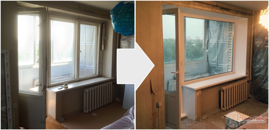 Старые деревянные балконные блоки