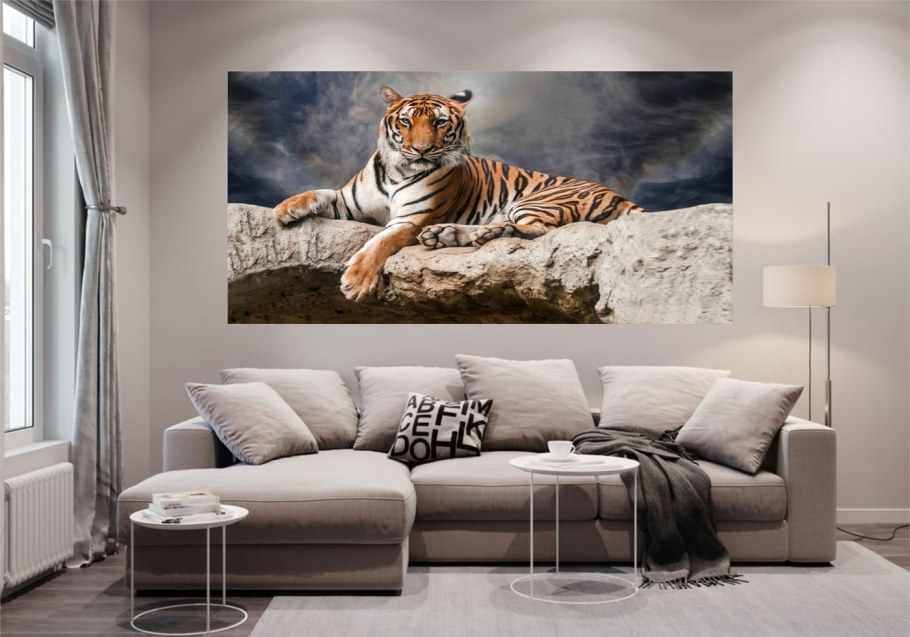 Фотообои тигр в интерьере