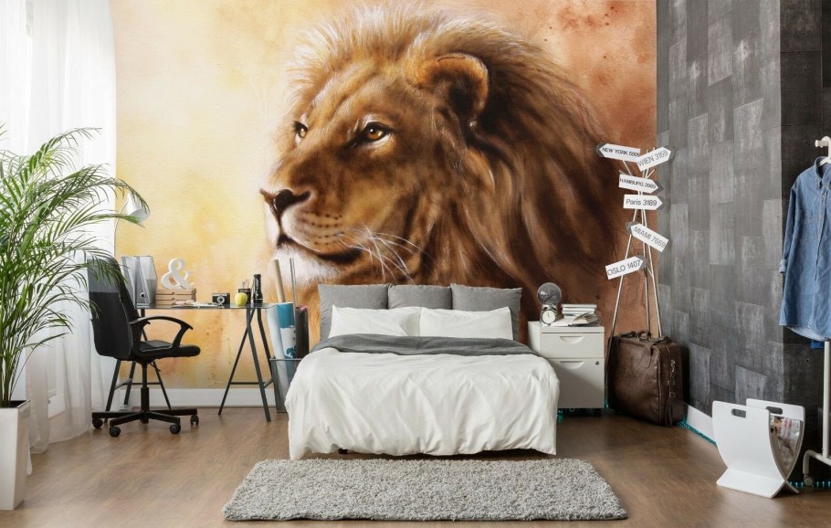 Фотообои с животными в интерьере