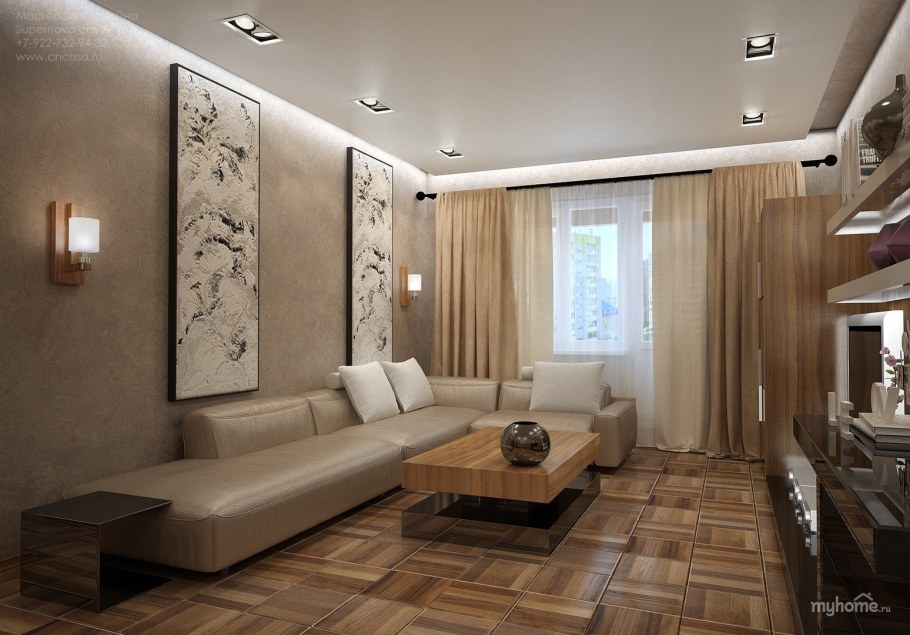 Зал в двухкомнатной квартире