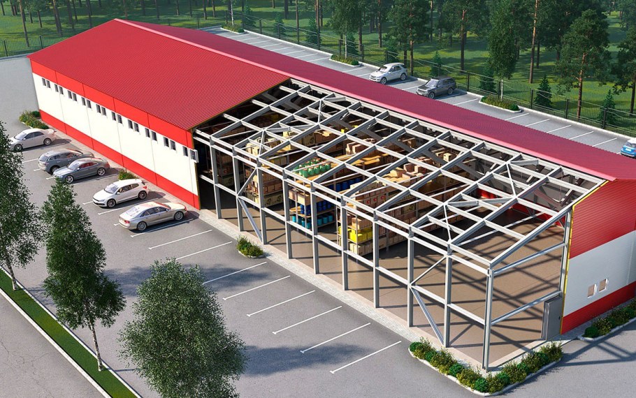 Склад из сэндвич панелей 2000 м2