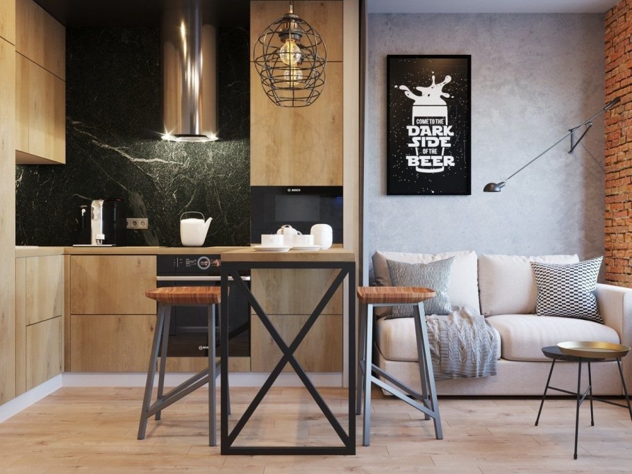 Студия 30 кв в стиле лофт