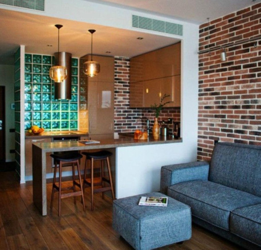 Гибкий кирпич в интерьере