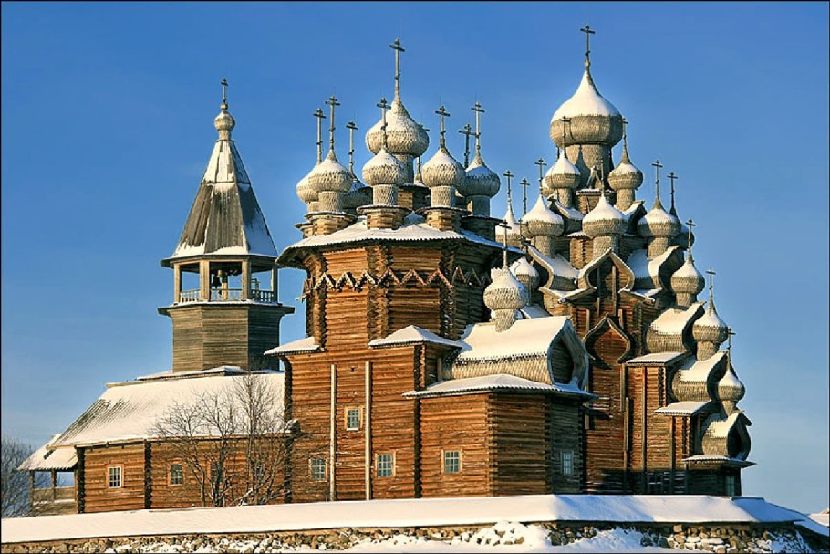 Деревянные зодчество Руси Преображенская Церковь Кижи