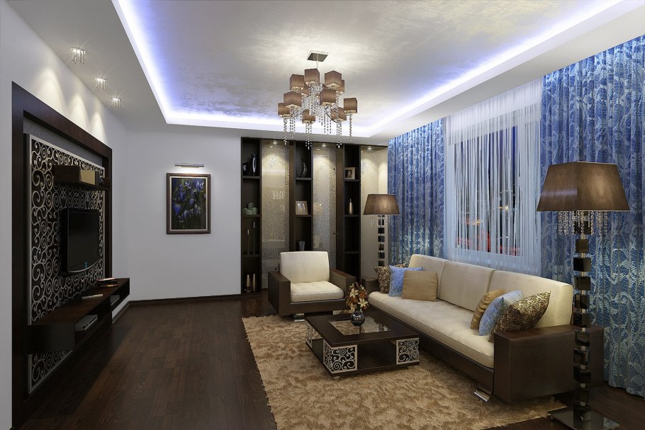 Обычный интерьер зала