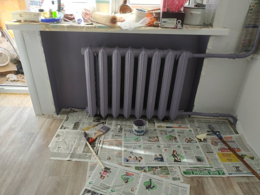 Отделка за батареей