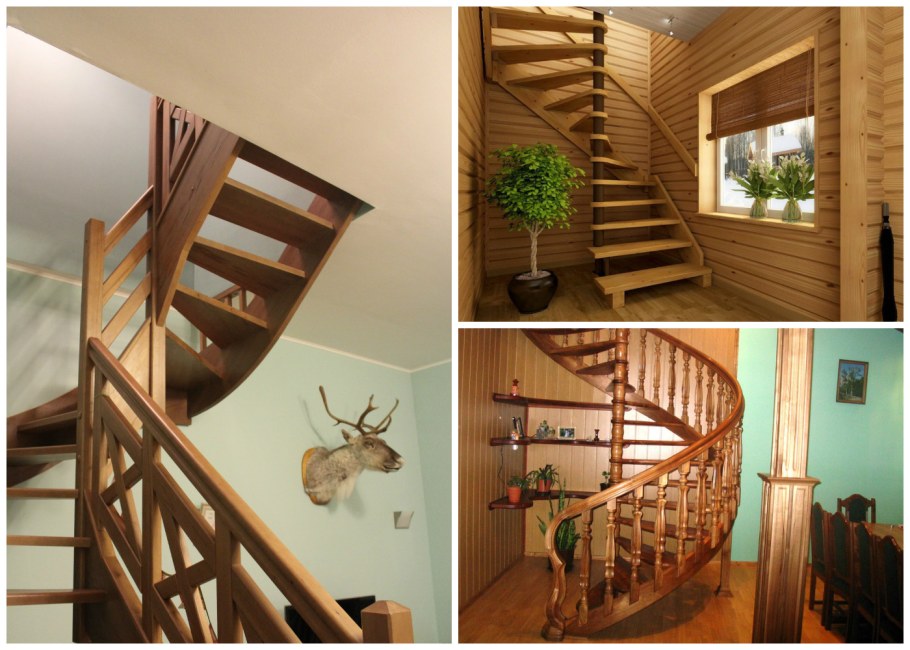 Лестница межэтажная деревянная