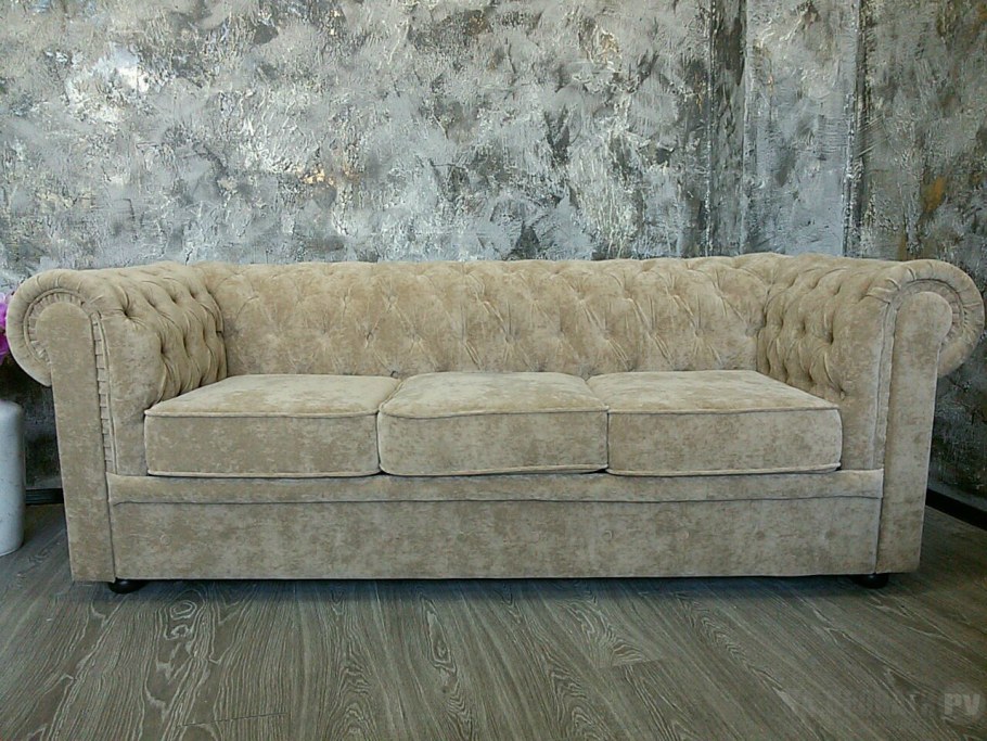 Диван Честер флок ткань