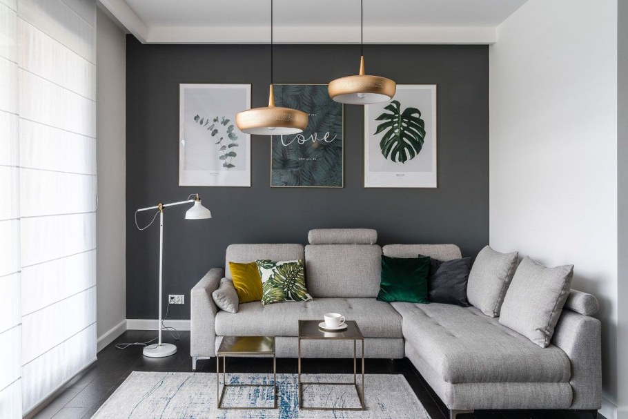 Серый и желтый в интерьере