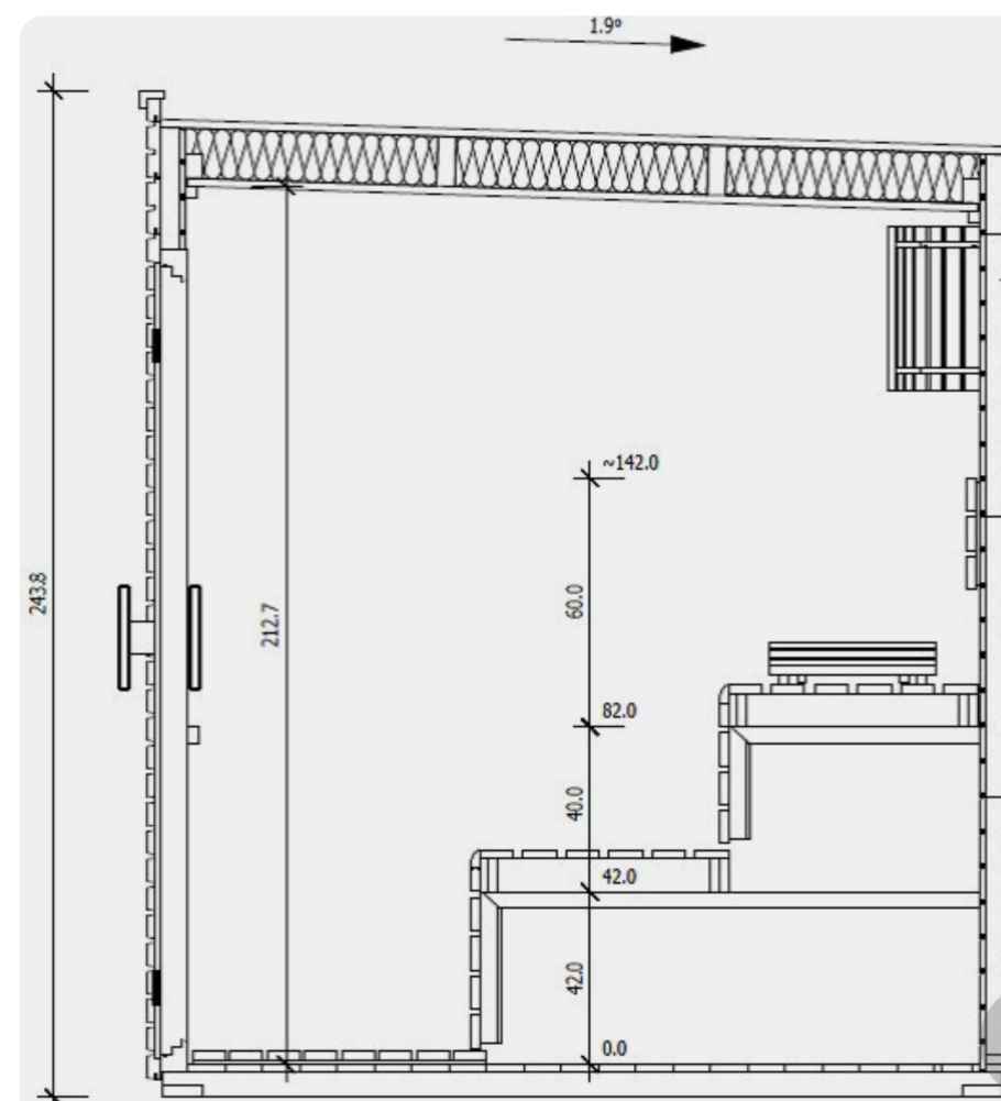Размеры полок в парилке чертеж