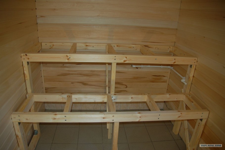 Чертеж стола для бани из дерева