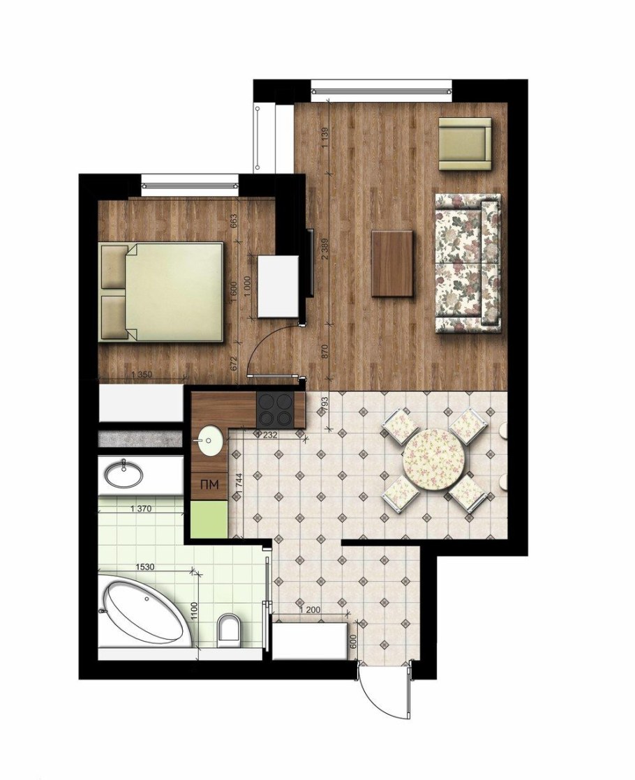 Перепланировка из однушки в двушку