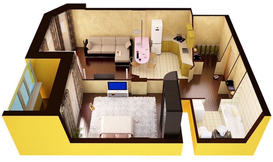 Перепланировка 1к хрущевки