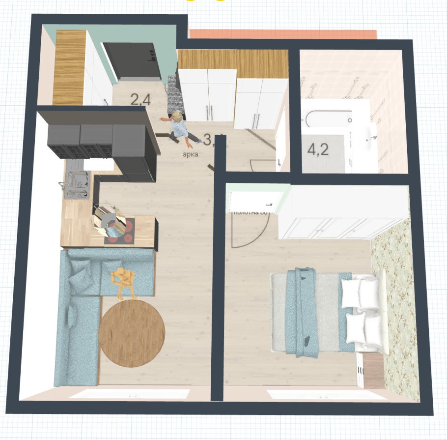 Перепланировка однушки ленинградка