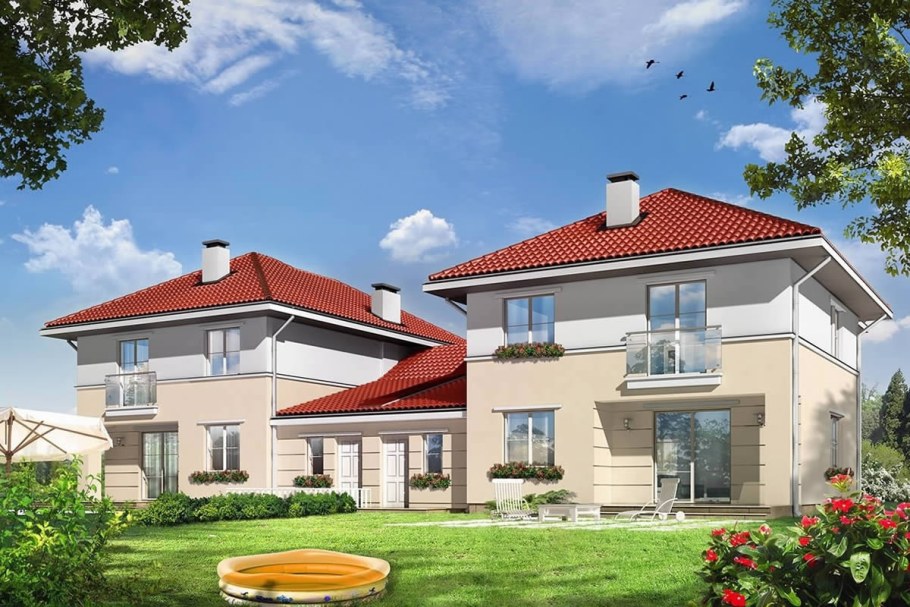 Двухэтажный коттедж с гаражом и беседкой