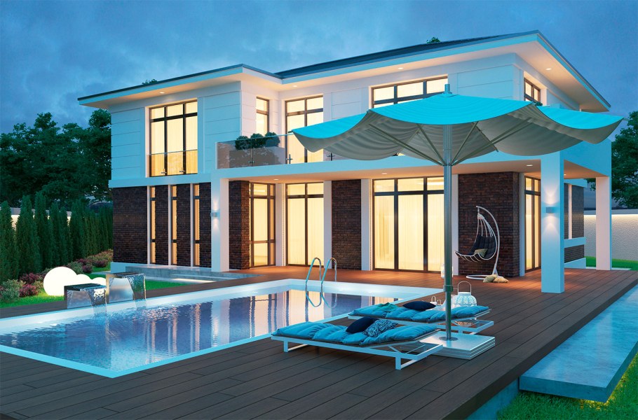 Домик с бассейном